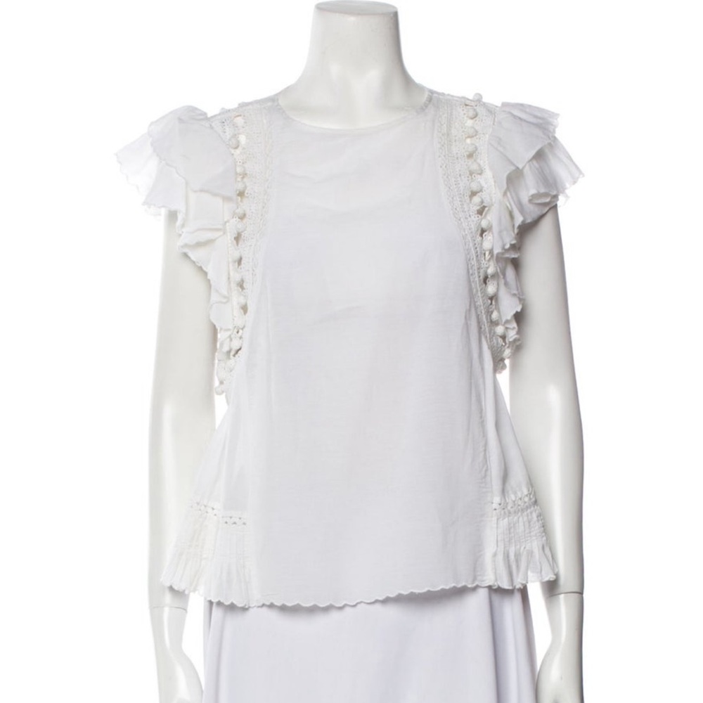 Sea New York White Ruffle Blouse